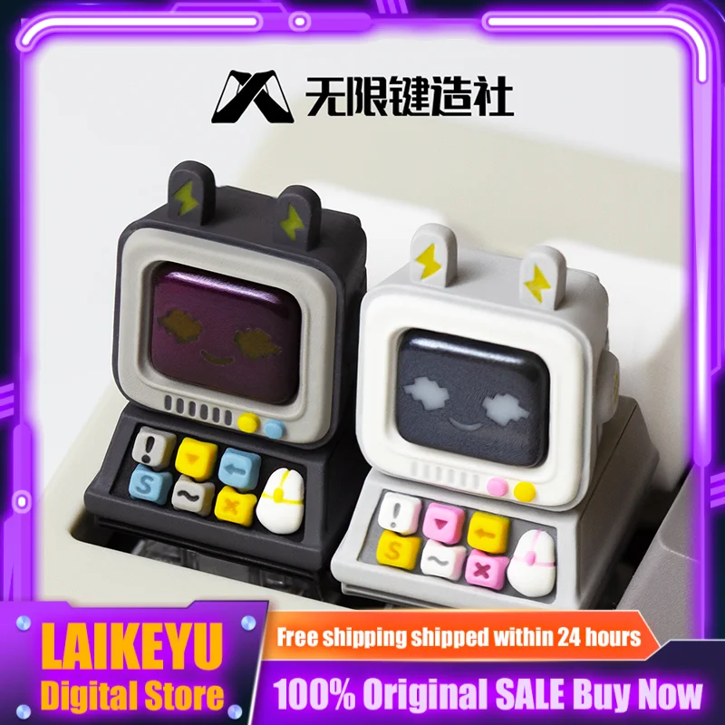 Retro computer shape themed keycaps resin mechanical keyboards cross axis PC gaming keyboards collectible gifts custom keycap