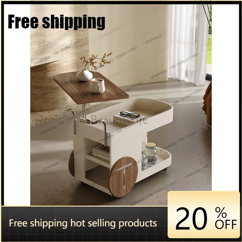Designer Nordic Solid Wood Cart Living Room Spot Mobile Multifunctional Italian Shelf Factory Direct