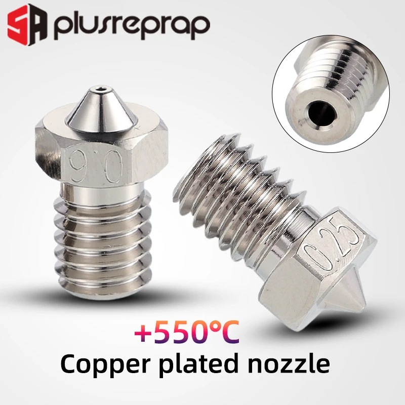 

Compatible with e3dv6 Copper Plated Nozzle Copper Heat Resistant Nozzle for 3D Printer 1.75MM Filament