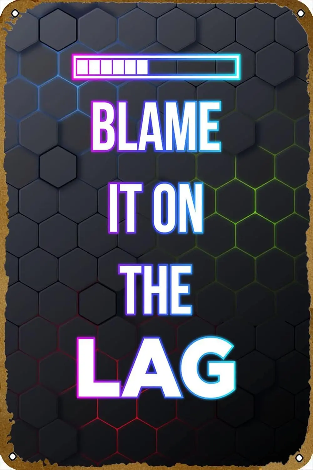 blame it on the lag Retro Tin Sign Video Game Sign Gamer Poster Gamer Decor Wall Art Metal Sign Wall Art Plaque Poster for Home