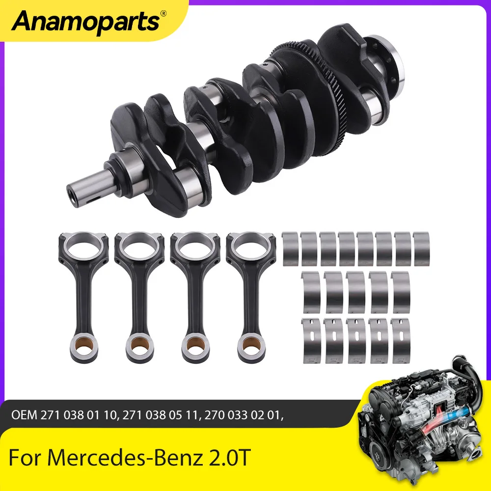 Engine Parts Crankshaft Rod Bearing Set Fit 2.0 L L4 Gas M270 For Mercedes-Benz A250 C300 SLC300 V250 C200 C250 CLA250 E200 2.0L