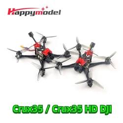 HappyModel Crux35 HD V2 Caddx HD Camera Nebula Nano CrazyF411 AIO FC URAT ELRS EX1404 Motor 4S FPV 3.5inch RC Drone