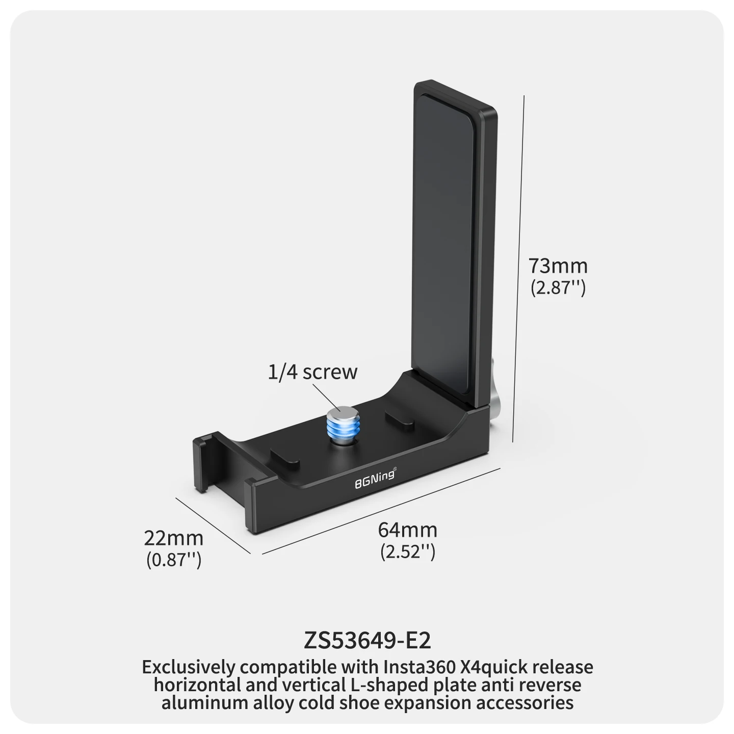 Doppelte Kaltplattenhalterung mit Magnethalterung für Insta360 X6 X3 X4 X5 Panorama-Zubehör Schnellverschluss 1/4 Zoll Schraube Aluminium-Kamera-L-Halterung – Detail 19