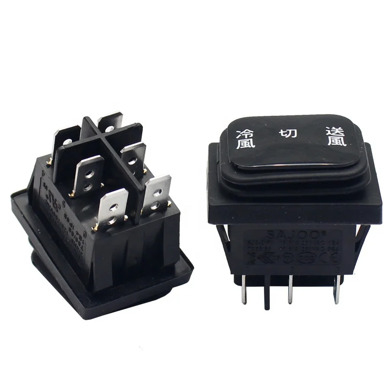 

Водонепроницаемый тумблер (клавишный переключатель) 16А 250В 20А 125В AC, 6 контактов, 3 положения, DPST, для лодки или автомобиля