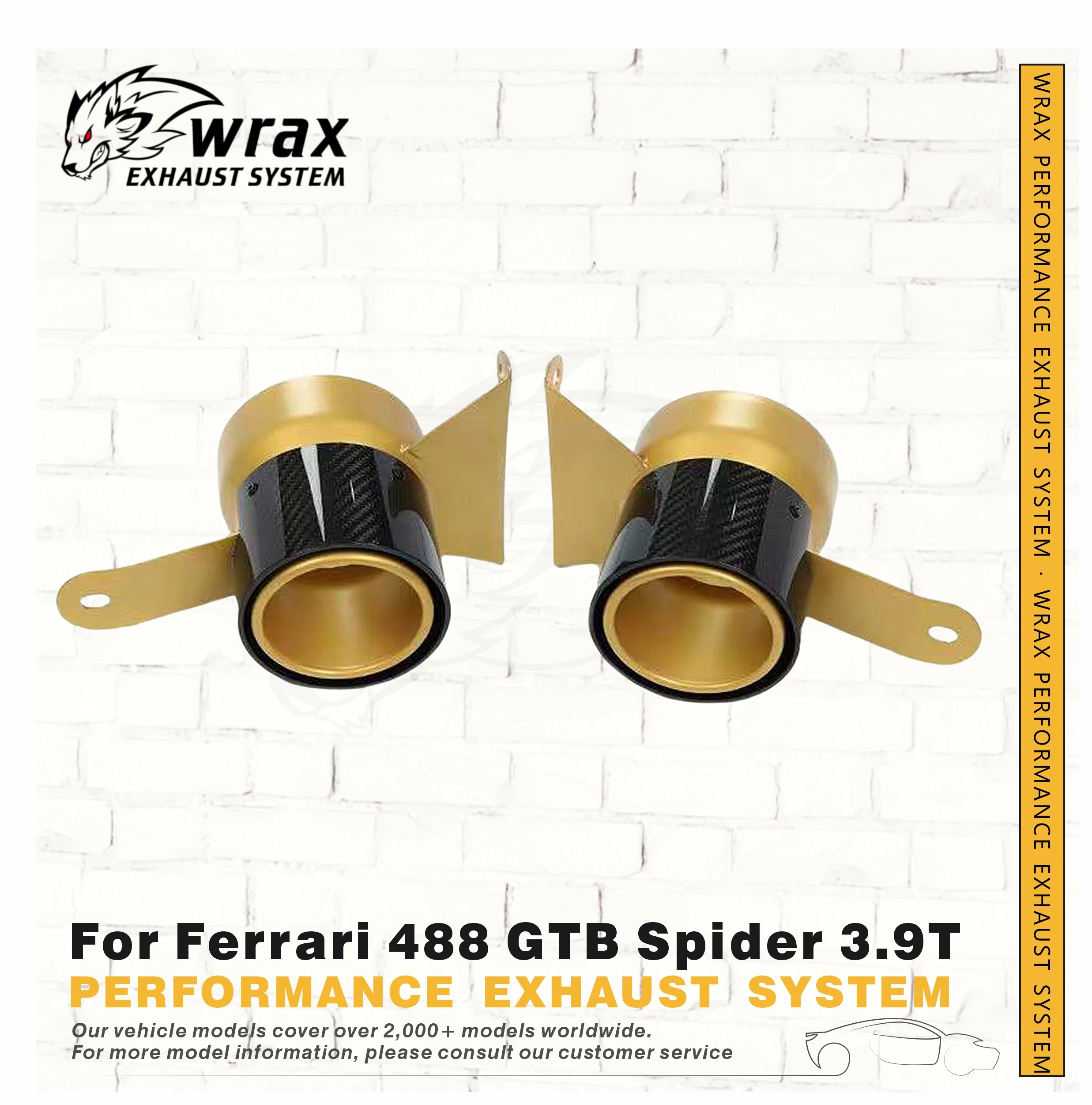 

WRAX Tinanium Tips for Ferrari 488 GTB Spider 3.9T Performance Supercar Accessories