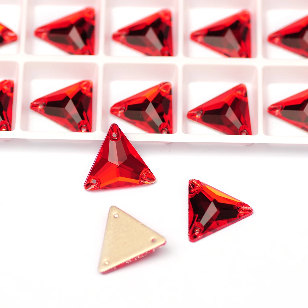 Triangle Sewing Light Siam Rhinestones for Needlework, Decorative Accessories for Sewing Snaps, Garment Clothing