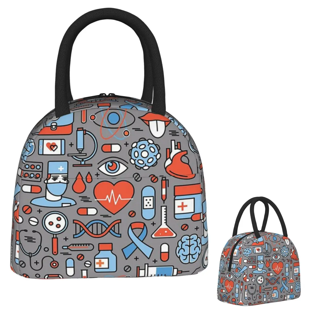 

Nurse Medical Theme Insulated Lunch Bag for Women Kids Leakproof Food Boxes Thermal Lunch Box Tote