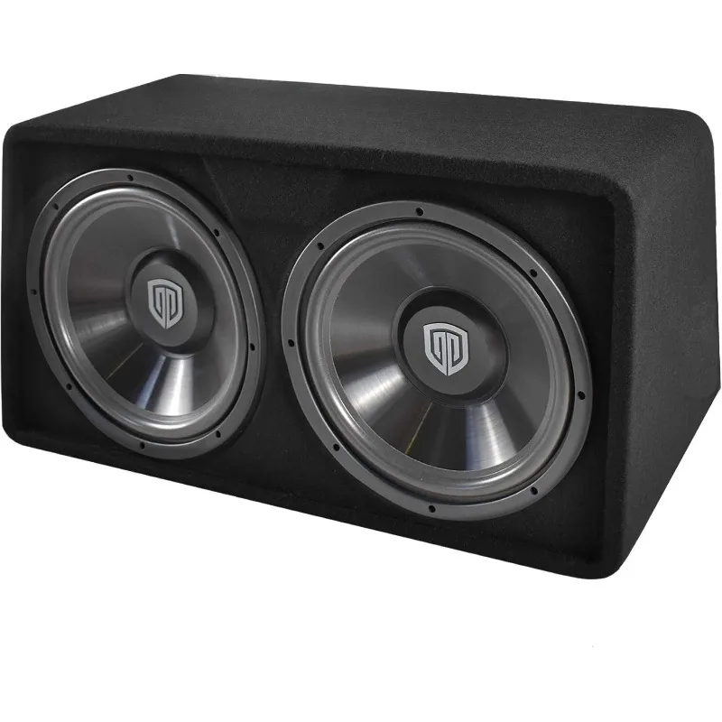 PR-122M Custodia audio per subwoofer per auto doppia da 1500 W da 12 pollici con subwoofer, amplificatore mono block e kit di installazione cablaggio