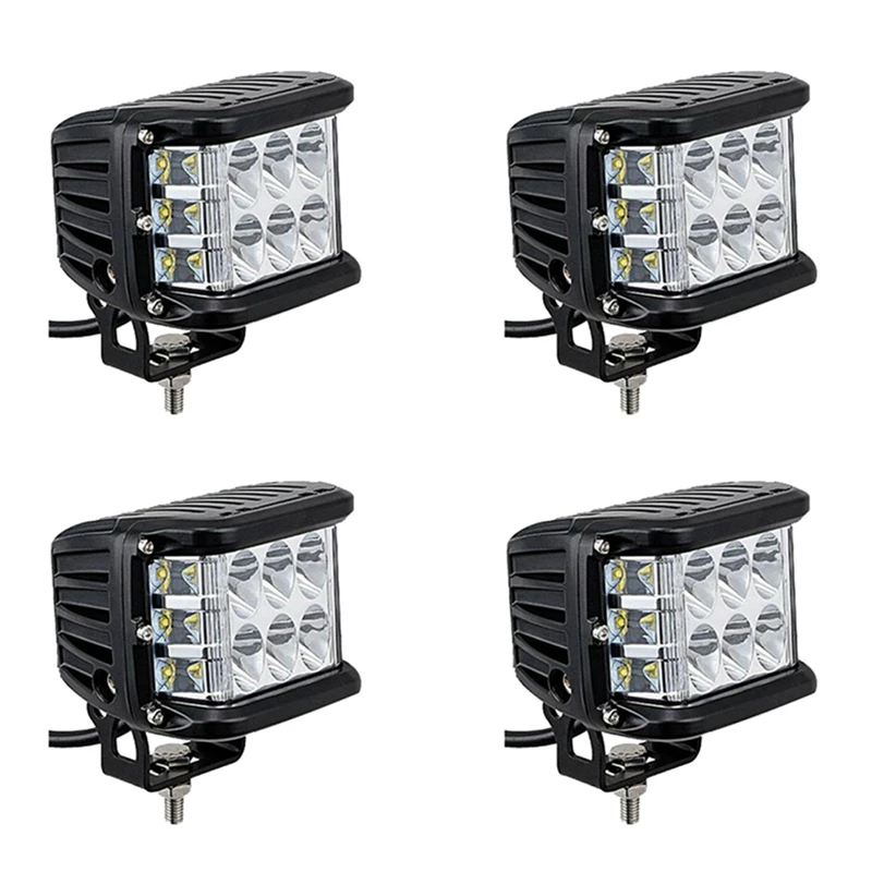 4X Auto Triple Side Lighted Work Light Dome Light Burst Flashing Headlight Spotlight Strobe Light LED Auto Supplies E