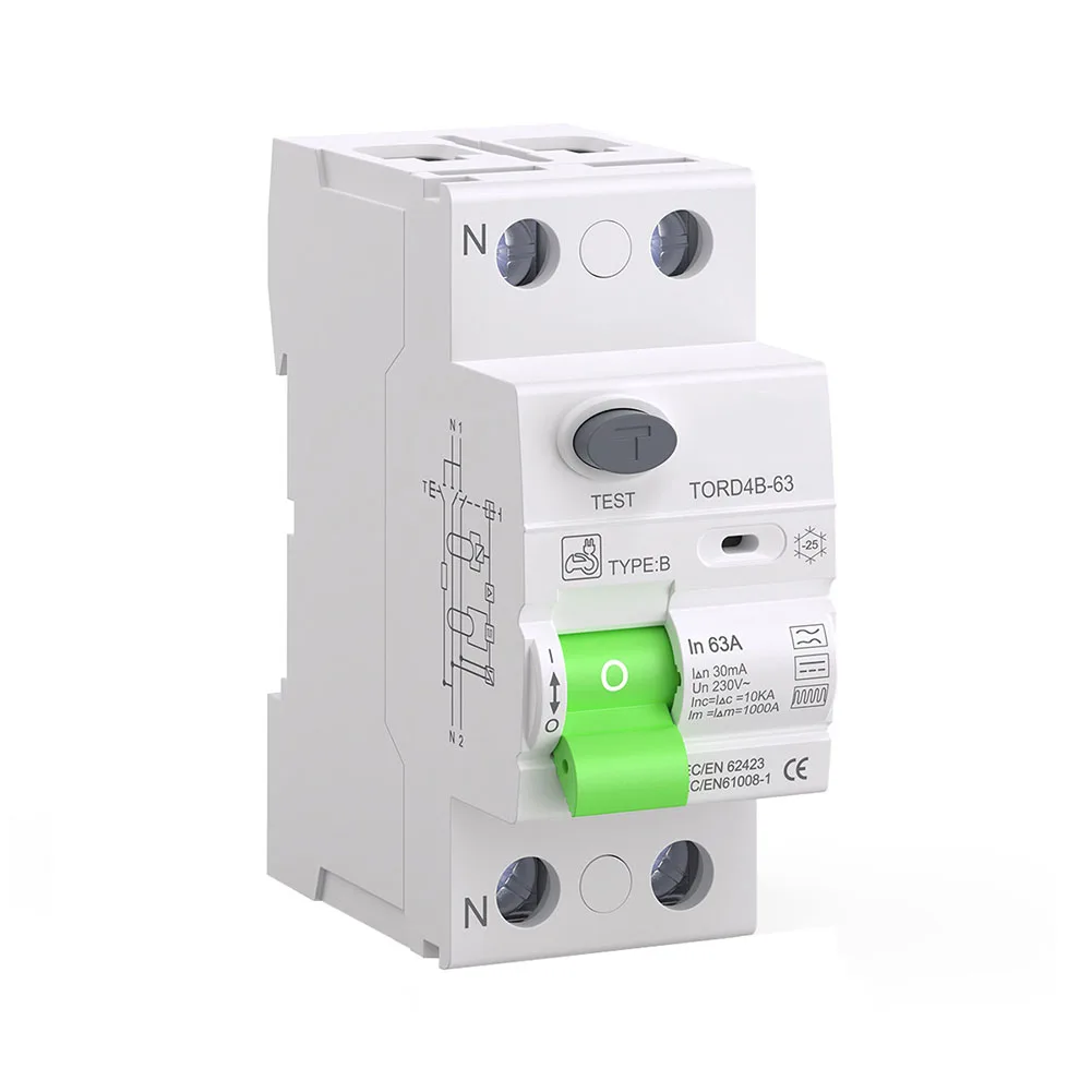 

2P Type B Leakage Circuit Breaker 30mA for Photovoltaic Charging Safety Solution for DC Systems and Electric Vehicles