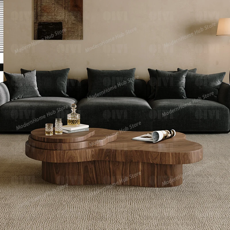 Designer Standing Coffee Table Wood Waterpoor Quality Center Coffee Table High End Organizer Couchtisch Postmodern Furniture