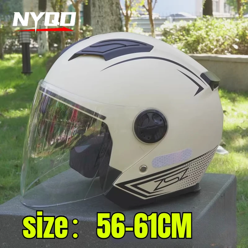 

3/4 Open Face Motorcycle Helmet Lightweight ABS Shell Dual Visor Stylish Minimalist Design for Men Women casco moto talla s 헬멧반모
