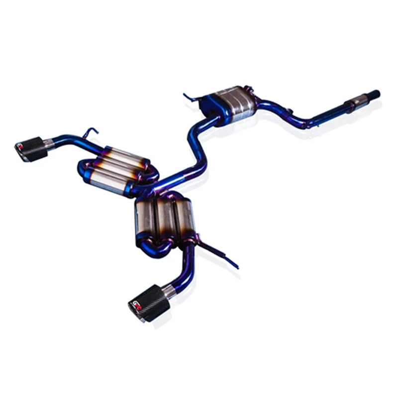 

For Volkswagen Golf 7.5 1.4T catback exhaust system with electronic valve muffler and 2 exhaust tips, matching GTI rear bumper
