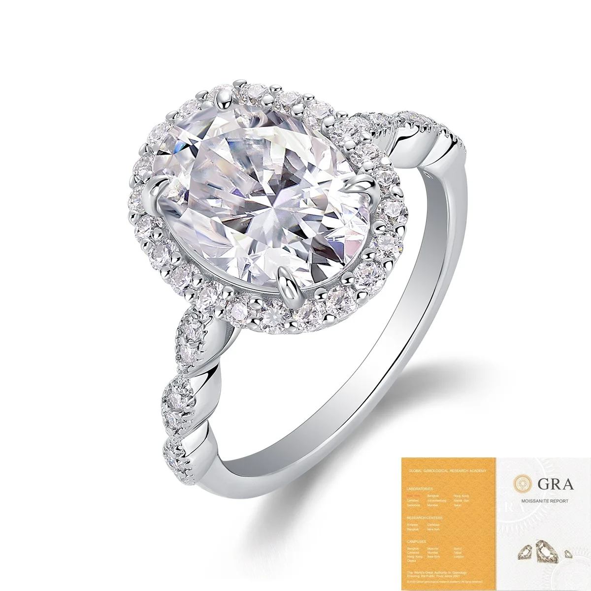 

LUNYIZUAN Стерлинговое Серебро 925 пробы 3EX VVS1 D Цвет Овальной огранки 4 карата Настоящие муассанитовые бриллианты Драгоценные камни Классические обручальные кольца Изысканные ювелирные изделия