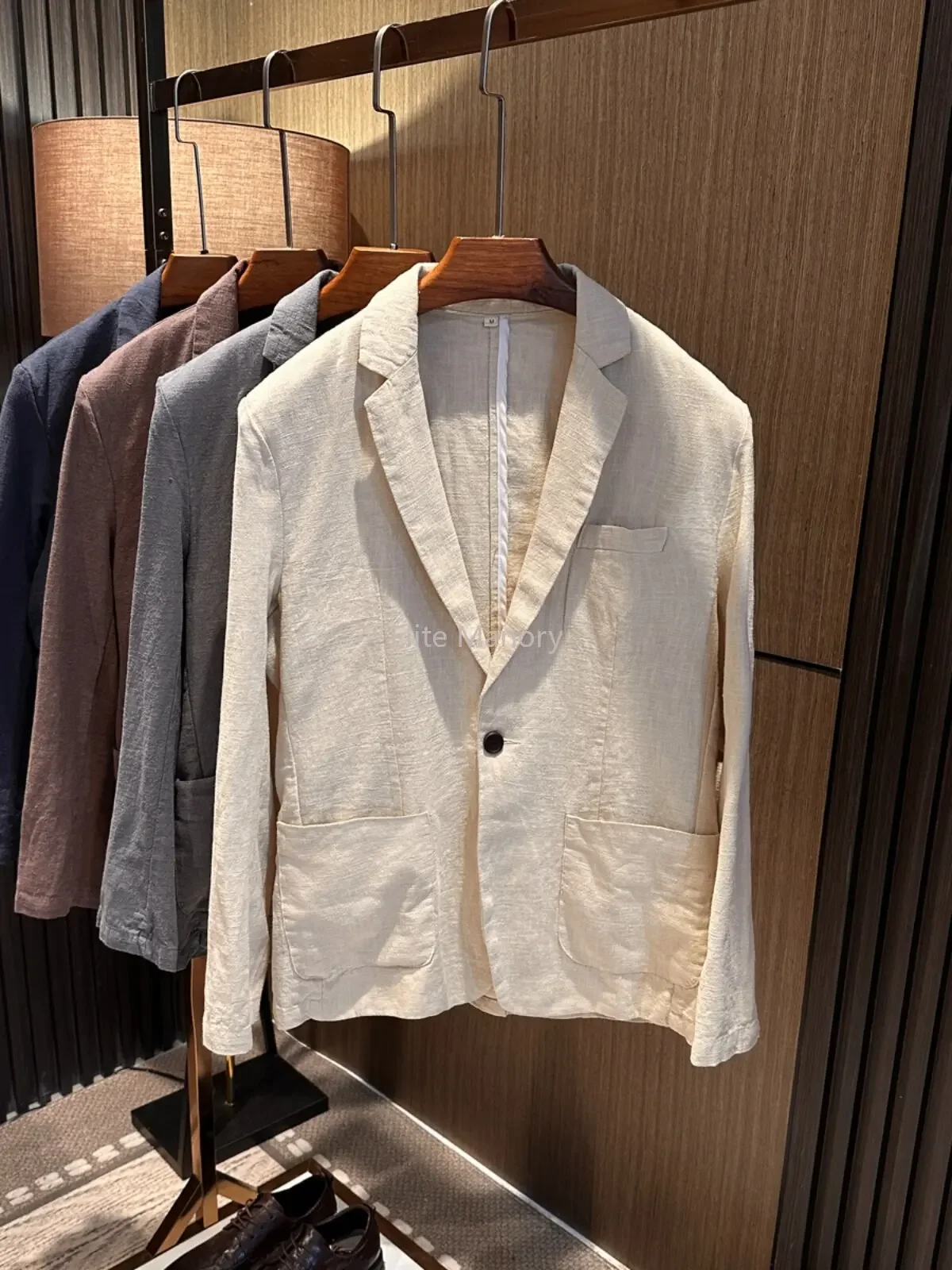 Ramie absorbs moisture and breathes! Autumn new solid color fashionable versatile cotton and linen suits