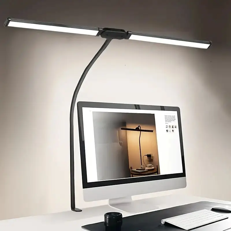 LED Eye Protection Desk Lamp Clip with 3 Modes and 10 Level Brightness USB Adapter Suitable for Reading Learning Display Office