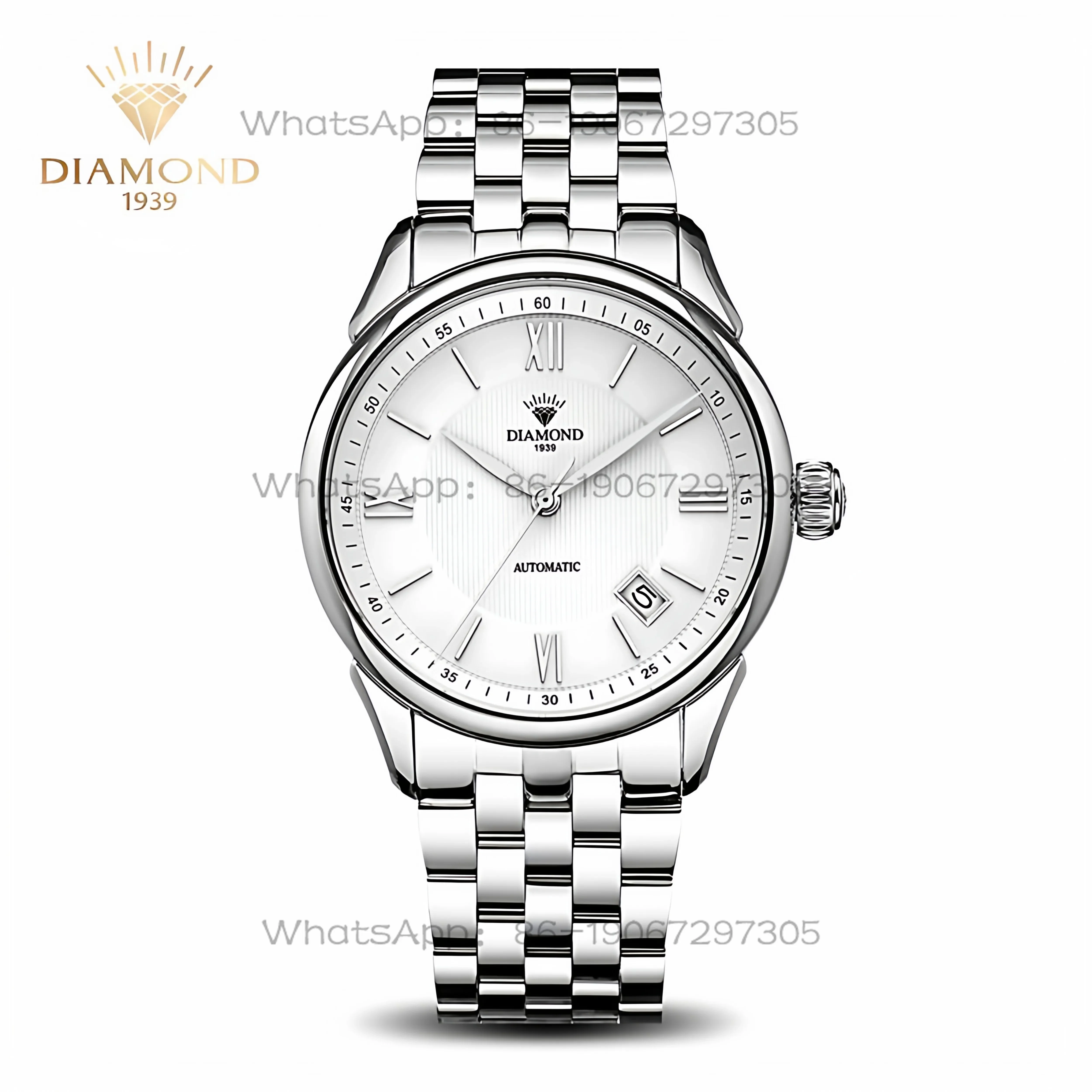 Shanghai Diamond Watch Men's Automatic Mechanical Watch Waterproof Roman Scale Calendar 2101 Official Genuine Men's Watch