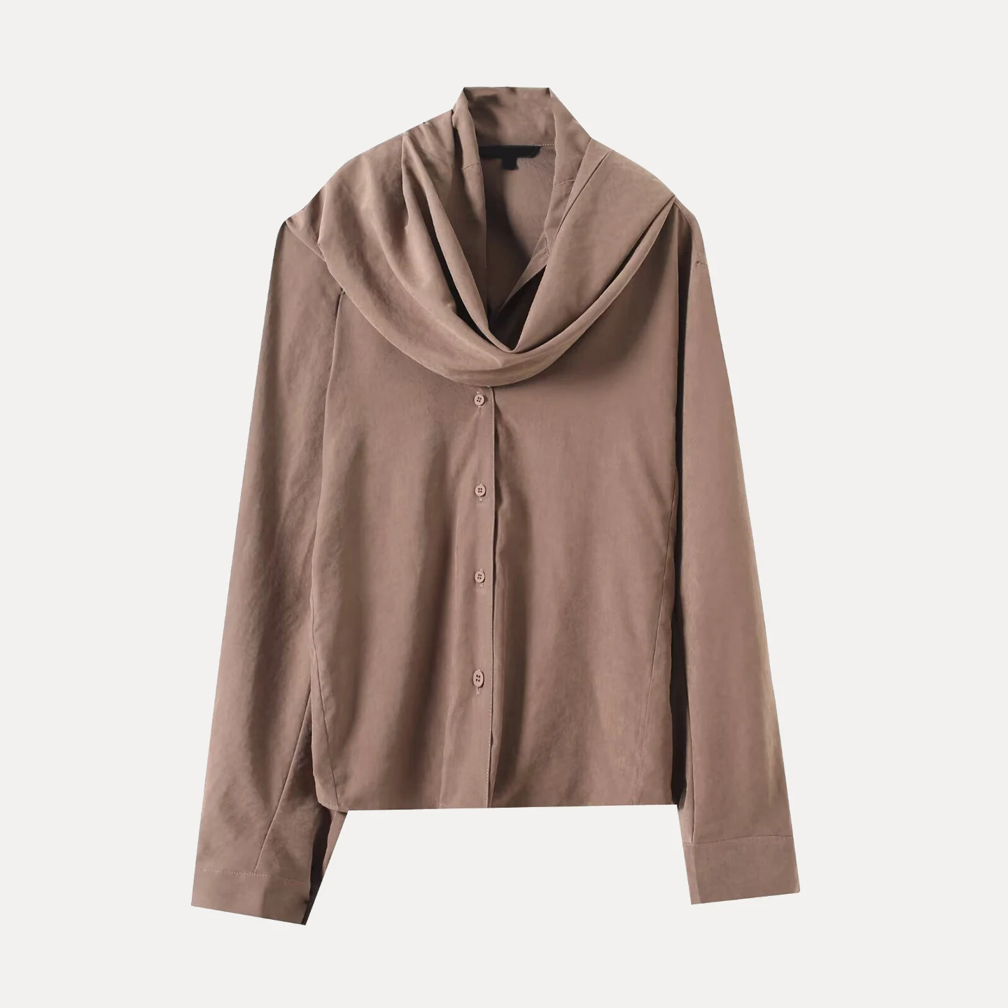 Z 2025 Herbst Neue frauen Lange Sve Schal Kragen Casual Sle irt Bequeme Regelmäßige Dünne Andere Material 00%