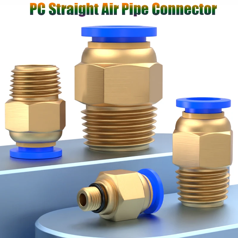 

High-Quality Pneumatic Quick Connector PC8-02 Threaded Straight for Gas Pipe, M5 Thread, 6mm 10mm 12mm Sizes