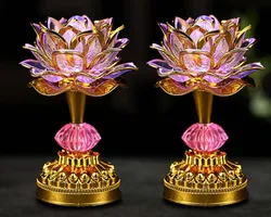Colorful LED Lotus Lantern for Buddha Props Lamp Household USB or Battery-Operated Buddhist Lamp