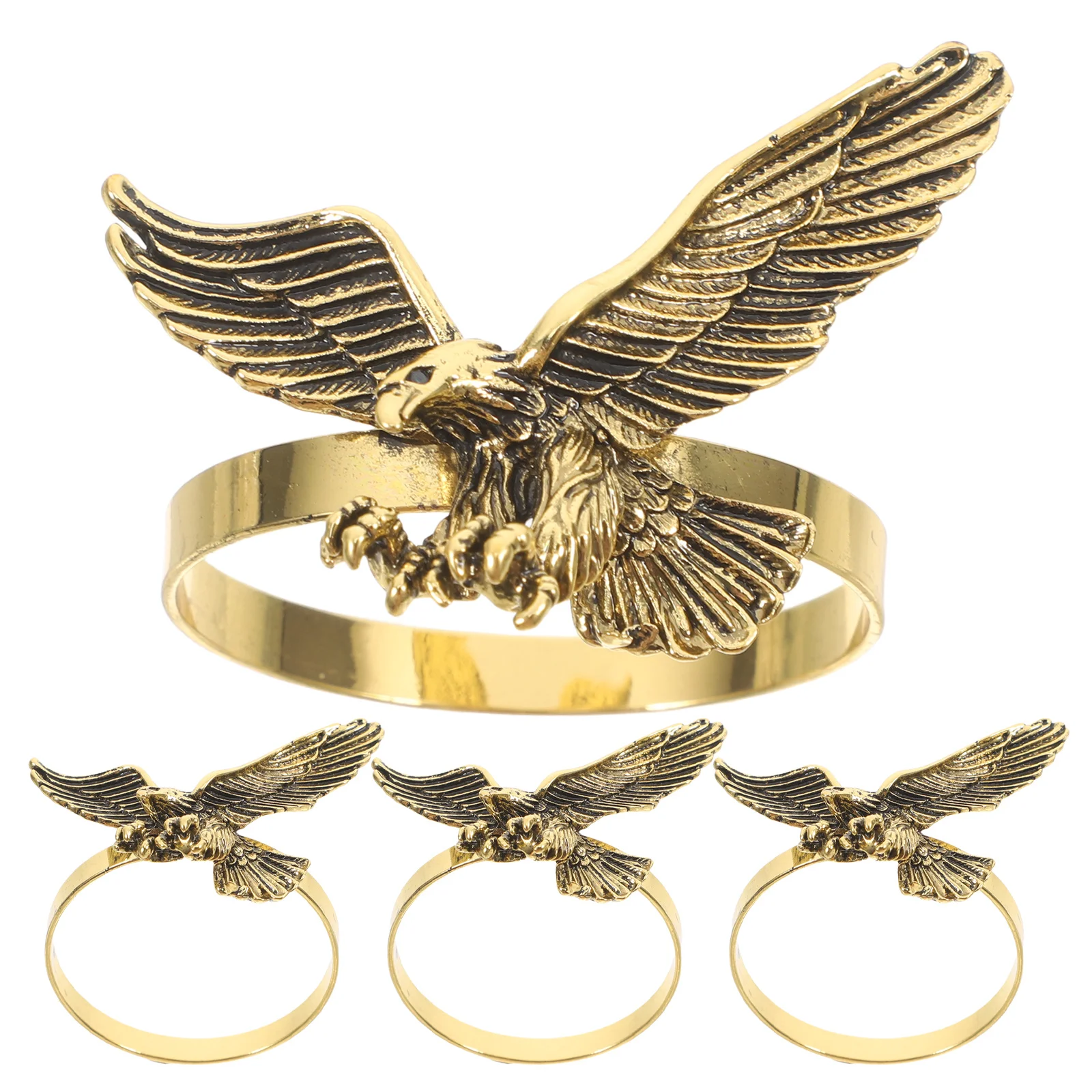 

4pcs Eagle Napkin Rings Retro Secure Table Decoration Wedding Holiday Serviette Ring Holder Kitchen Bar Accessories