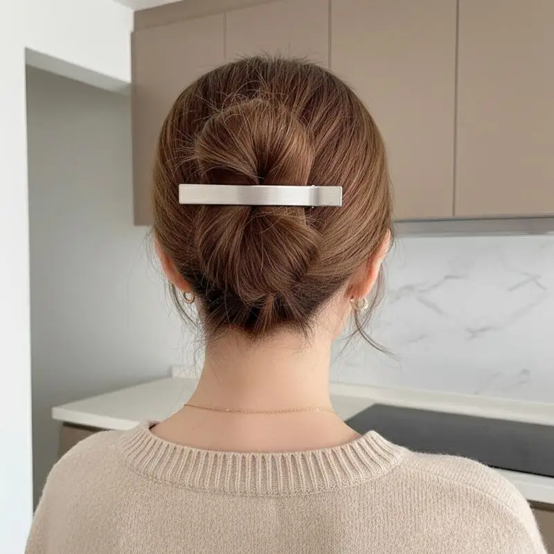1/5 Piezas de Pinzas para el Cabello Tipo Pico de Pato, Elegantes Horquillas Coreanas para Mujer, Pinzas Metálicas para el Cabello, Accesorios para Cola de Caballo