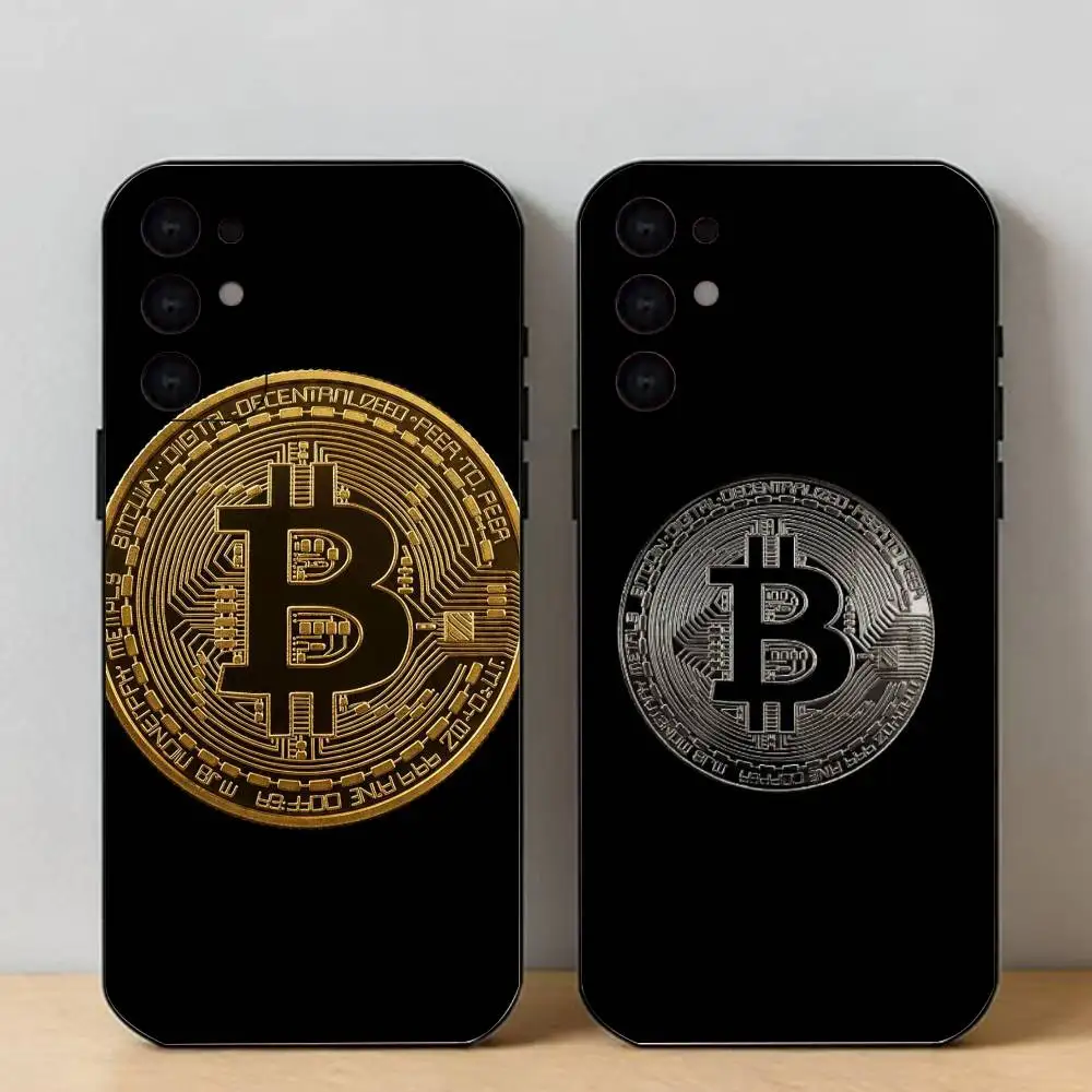 B-Bitcoin Phone Case For Samsung S25,24,23,22,30,21,10,9,Ultra,Plus,Lite Soft Black Case