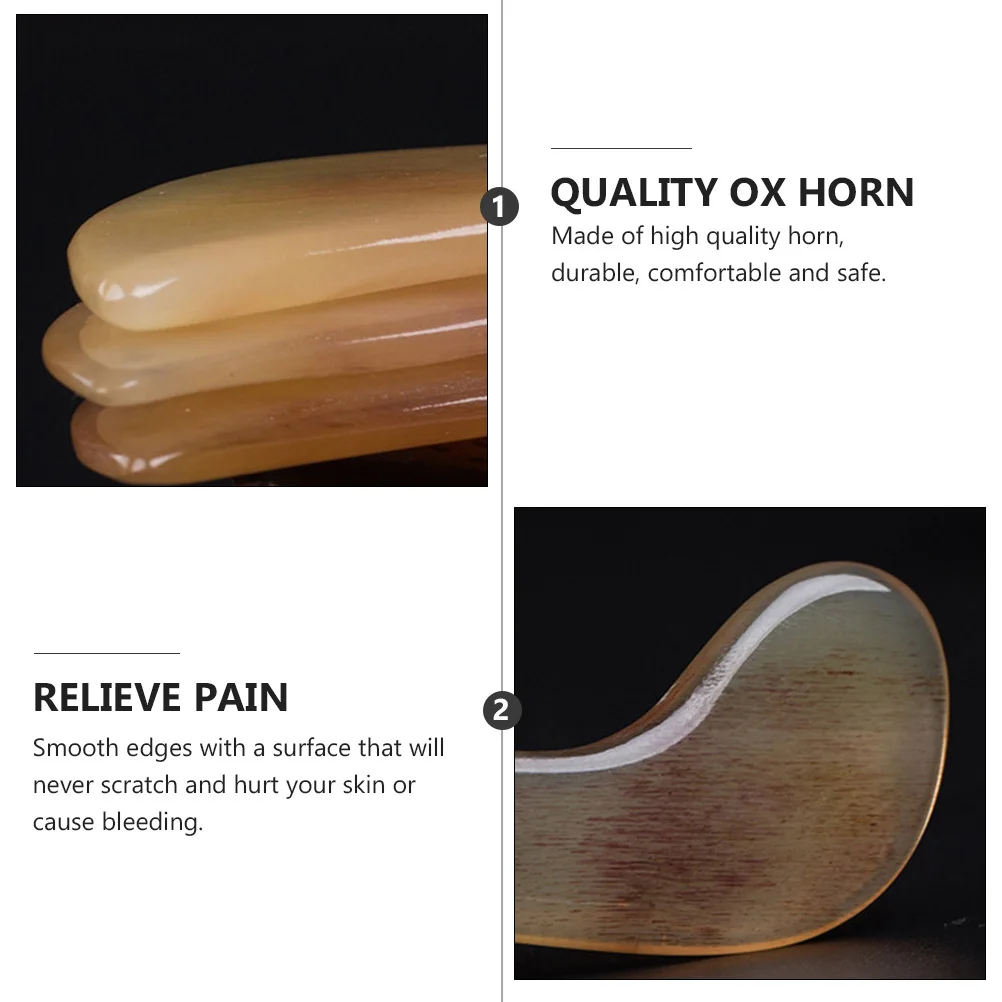 1 قطعة تجميل الوجه غوا شا مجلس القرن المواد السلس حافة لتخفيف الآلام أداة تدليك للعناية بالبشرة العضلات الاسترخاء كشط #2