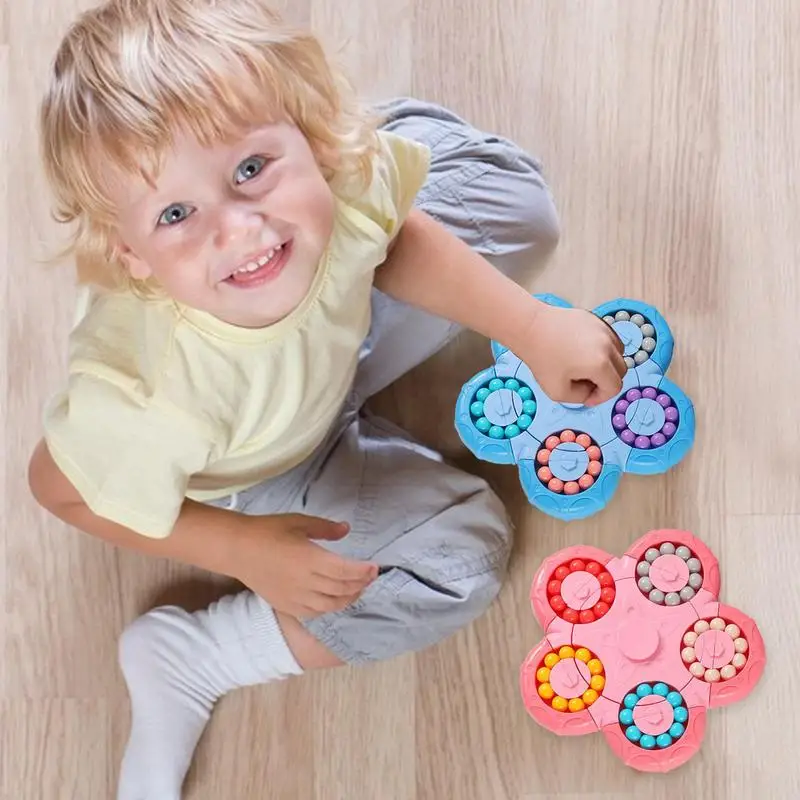 Magic Bean Rotating Toys Magic Bean Cube Spinner Toys Rotating Educational Toys Spinner Cube Toys Montessori Toys To Reduce