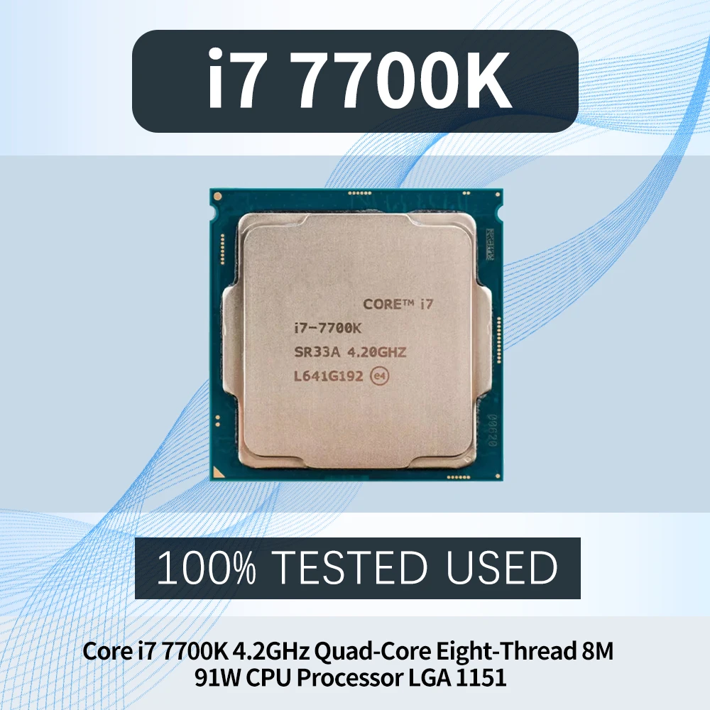 Procesador Core i7 7700K i7-7700K de cuatro núcleos y ocho hilos a 4.2 GHz, 91W, 8M, LGA 1151, CPU de escritorio SR33A
