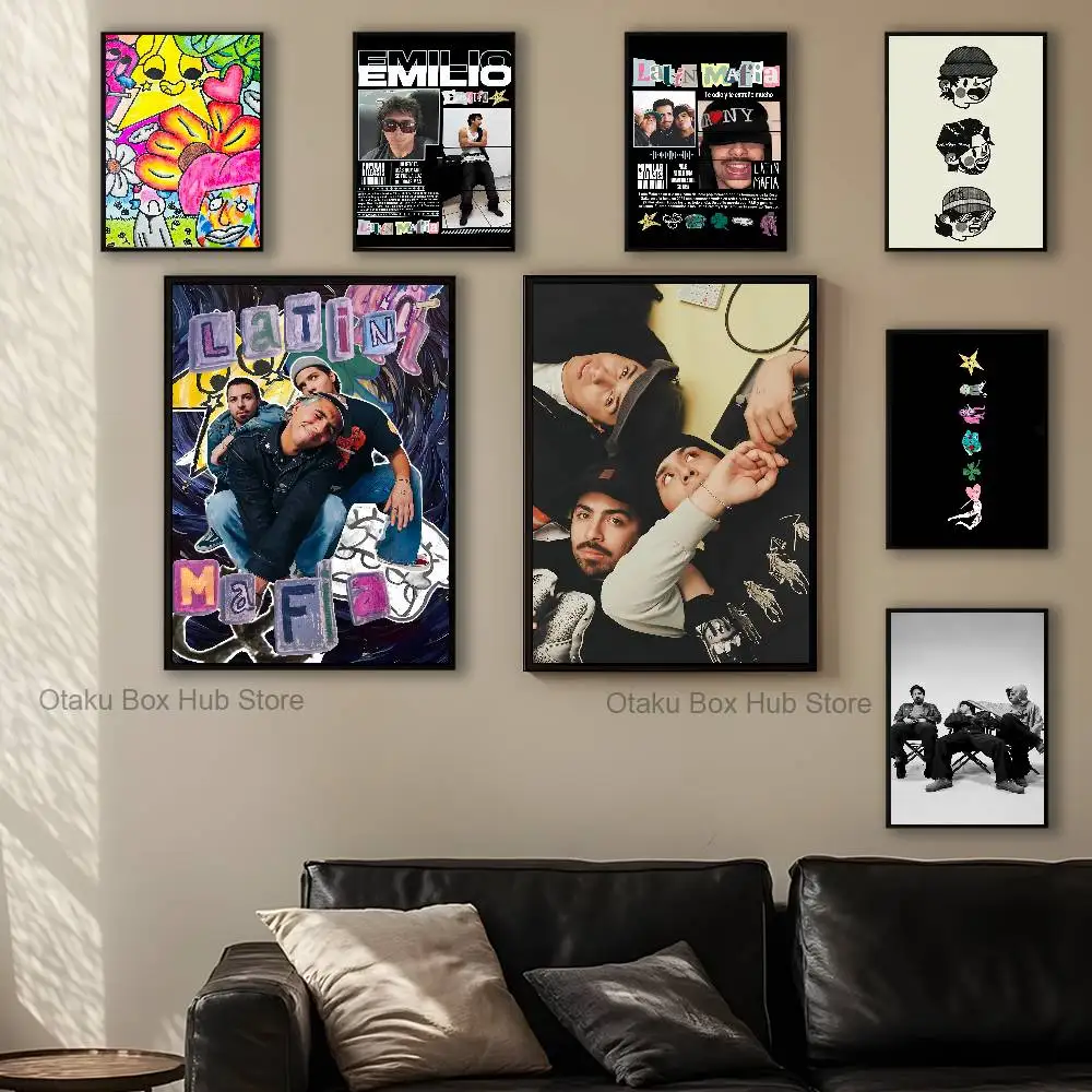 

L-Latin M-Mafia Creative Poster Prints Wall Art Painting Picture Gift Living Room Bar Restaurant Dec Sticker Large