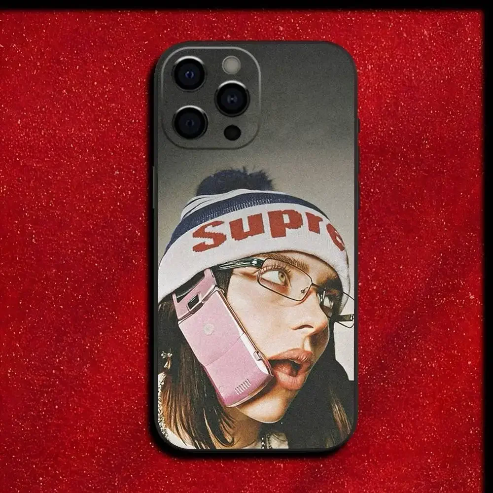 B-Billie B-BLUE Eilish singer Phone Case For iPhone 17,16,15,14,13,12,11,Pro,Max,Plus,E,SE4,Air,Mini Black Cover