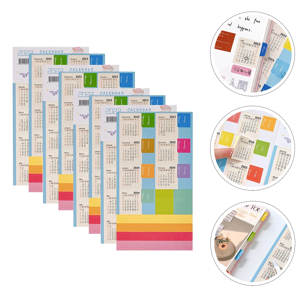 

16pcs Calendar Stickers Multi-Function Planner Tabs Index Stickers For Office School Bookmark Label Marking Household
