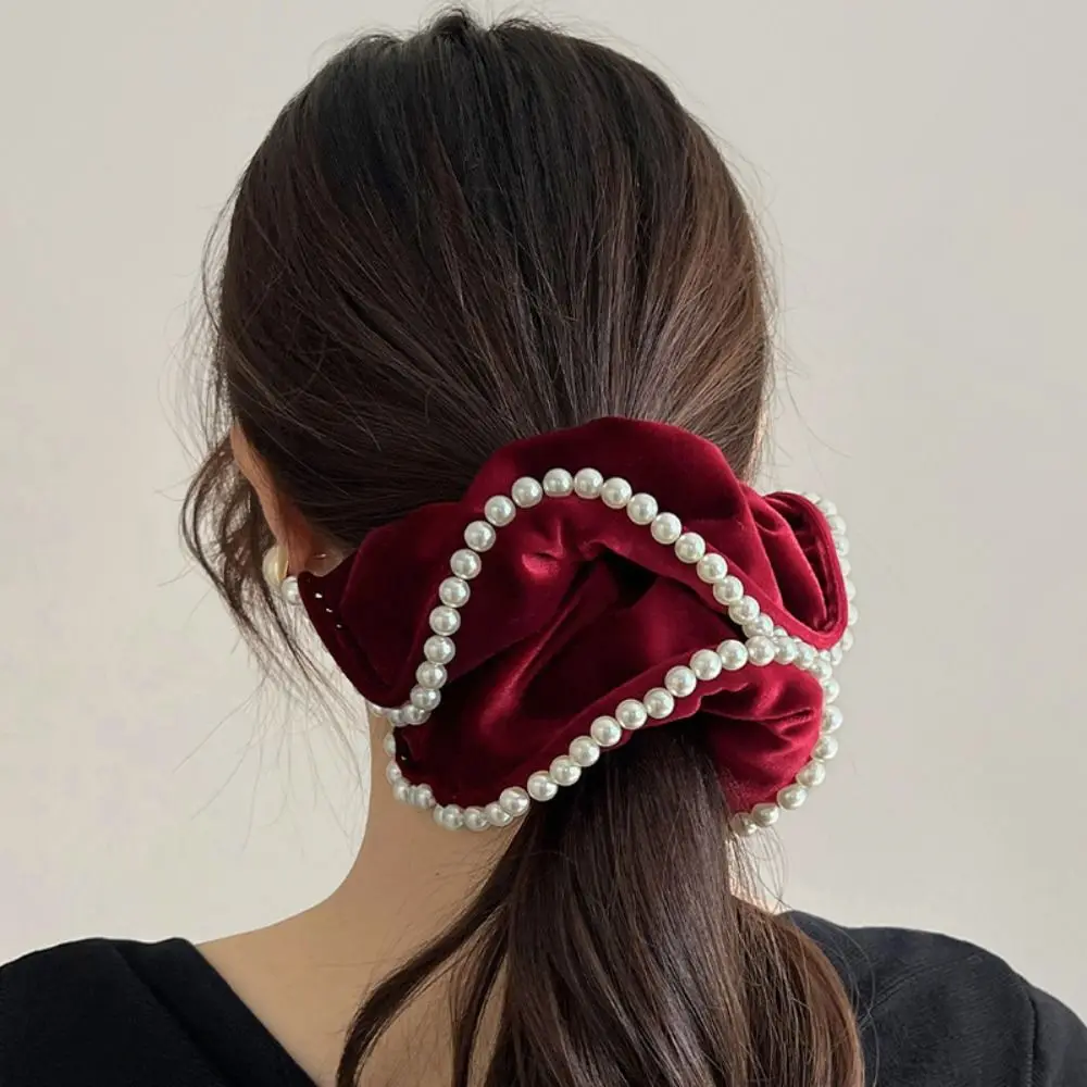 

Hair Tie Velvet Scrunchies Hair Ring Elastic Hair Band Pearl Hair Rope Hair Accessories Ponytail Holder Large Intestine Hairband