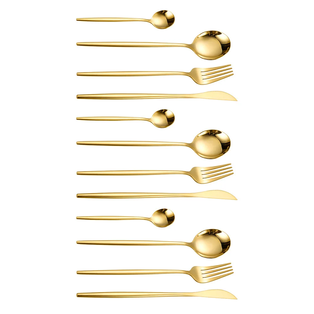 

12pcs Stainless Steel Set Fork Spoon Knife Tableware Kitchen Utensils Dinner Silverware Serving Household