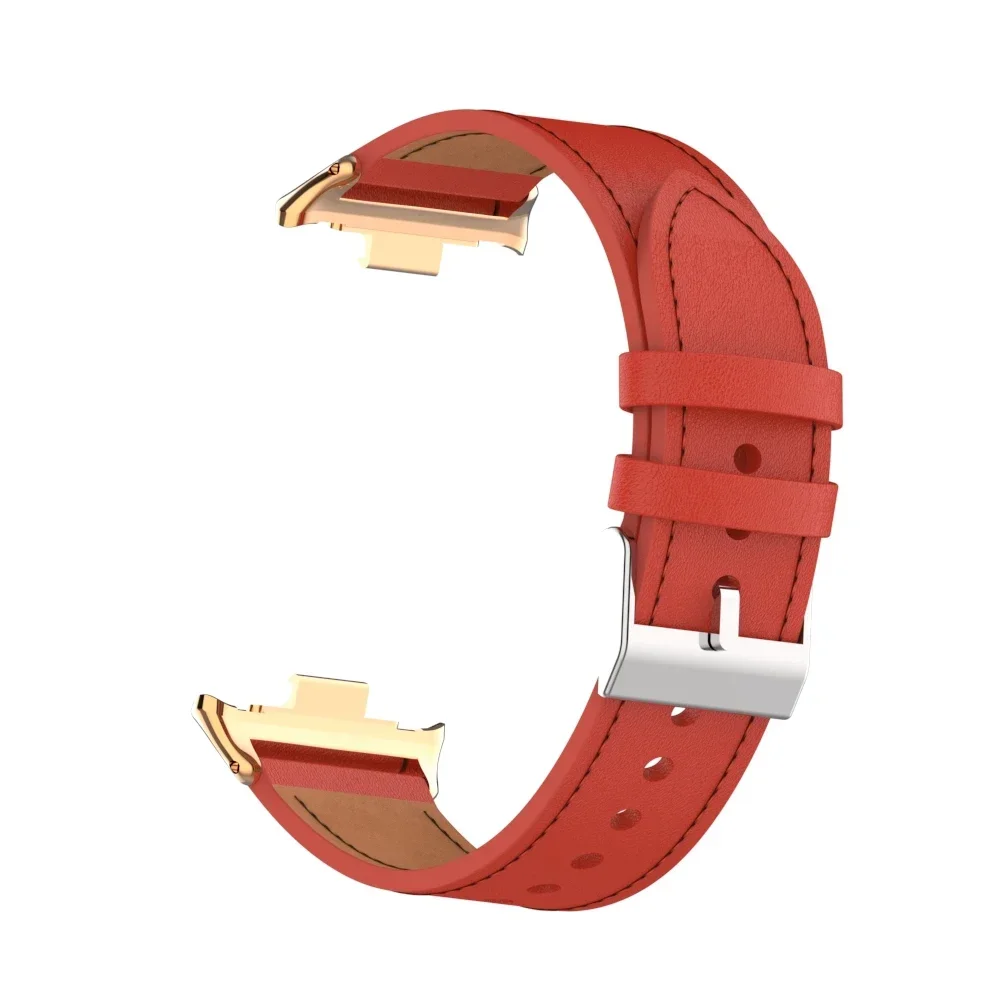 Pulseira de couro para Xiaomi Mi Band 8 Pro, Smartwatch Acessório, Pulseira, Substituição De Metal Pulseira, Pulseira