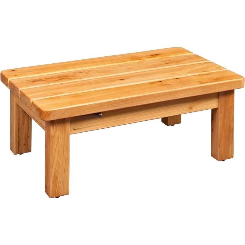 Solid wood single pedal multi-functional stool log color pedal board cypress waterproof adult low bench