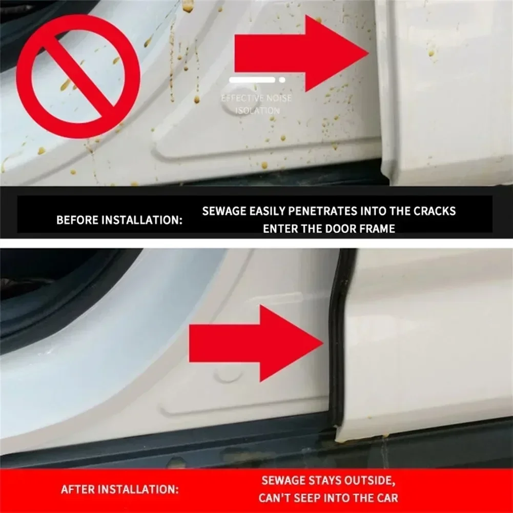 

1.6M Universal Car Door Rubber Seal Strips B Pillar Noise Windproof Protection Front Auto Sealing Accessories Decoration Strip N
