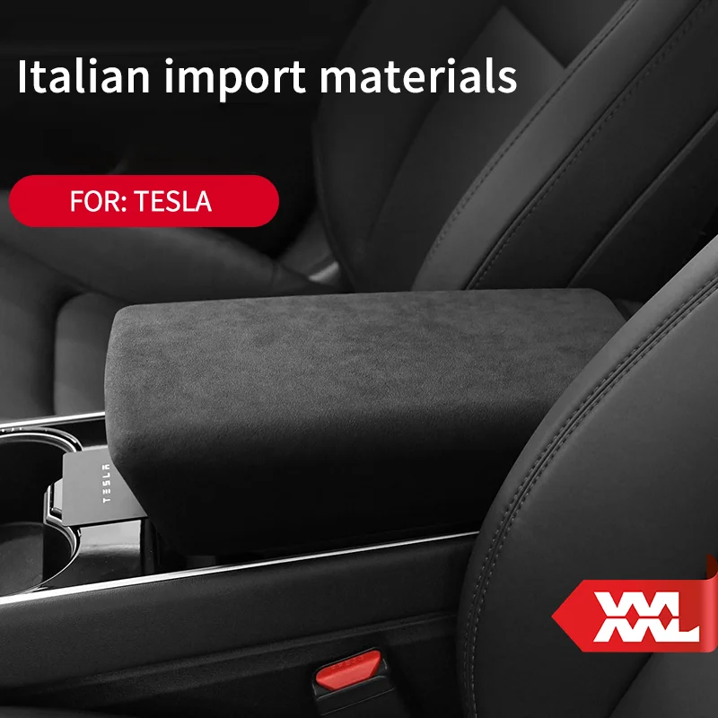 

For Tesla Model3/Y modified central armrest box cover suede armrest cushioned protective cover Automotive Interior