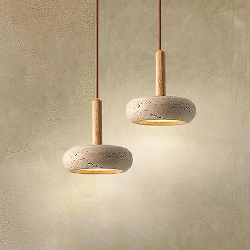2024 New Hot Selling Pendant Lamps Circular Yellow Stone Commercial Home Decoration Restaurant Room LED Droplight