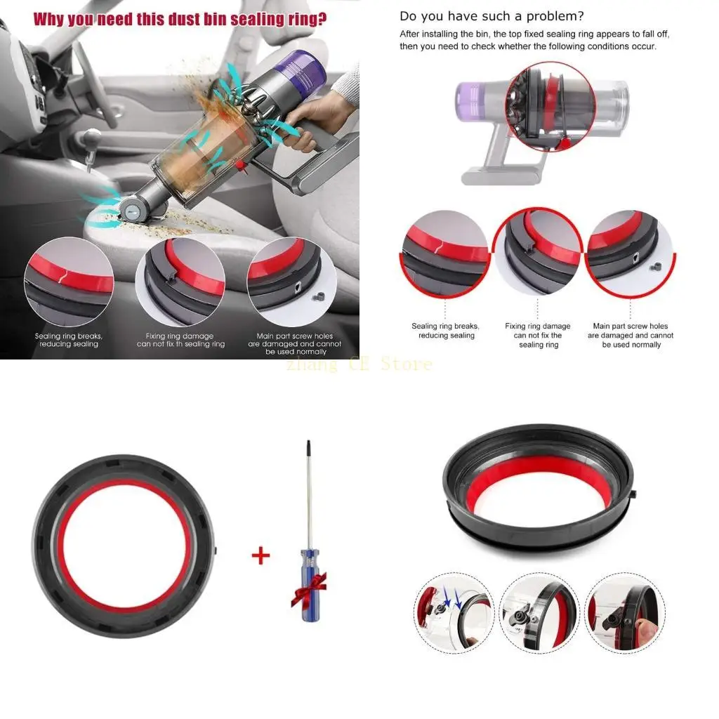 

M5TD Replacement Dust Bin Top Lid Seal Ring Part for V10 Cordless Vacuum Cleaner