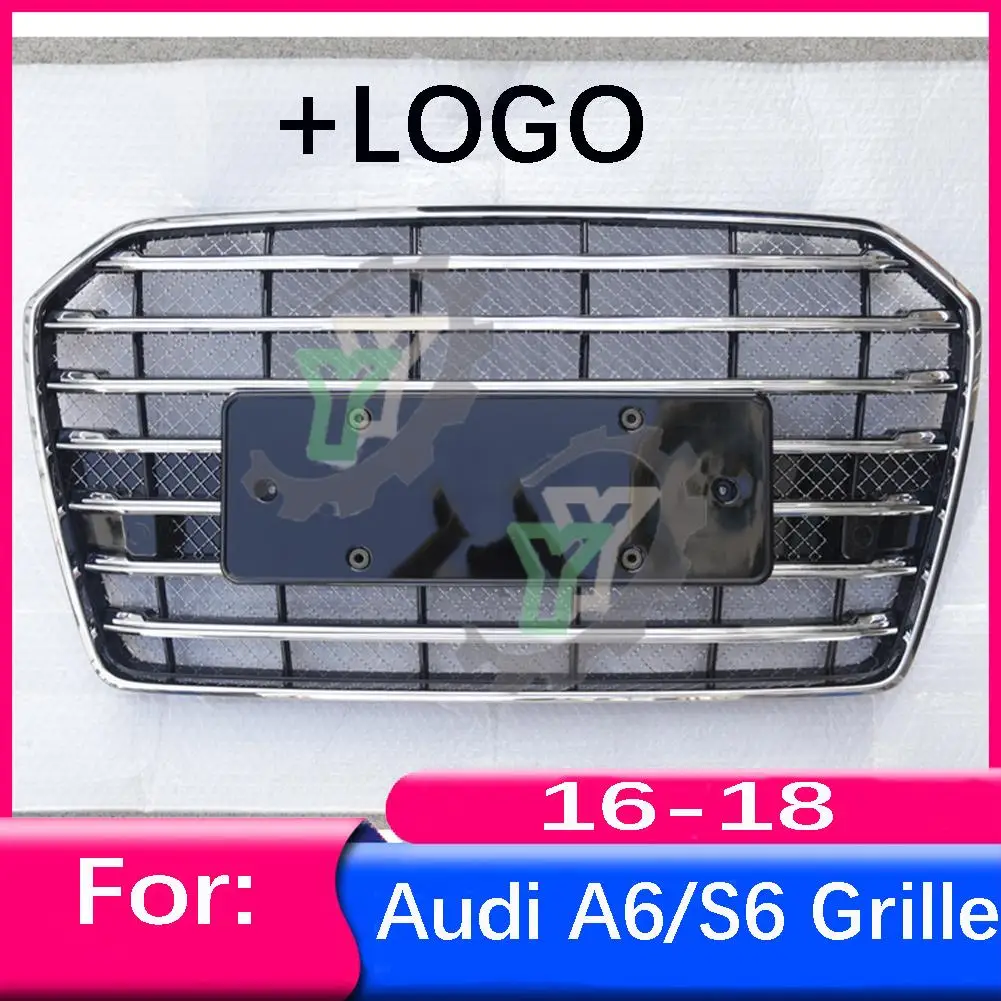 

For Audi A6/A6L 2016 2017 2018 Car Front Bumper Grille Centre Panel Styling Upper Grill (Modify For V6 style)