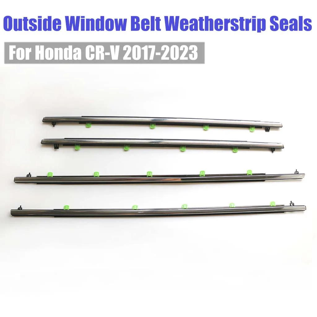 Para honda crv CR-V 2017-2023 cromo fora da janela porta cinto weatherstrip tira selos acessórios do carro automóvel 4 pçs