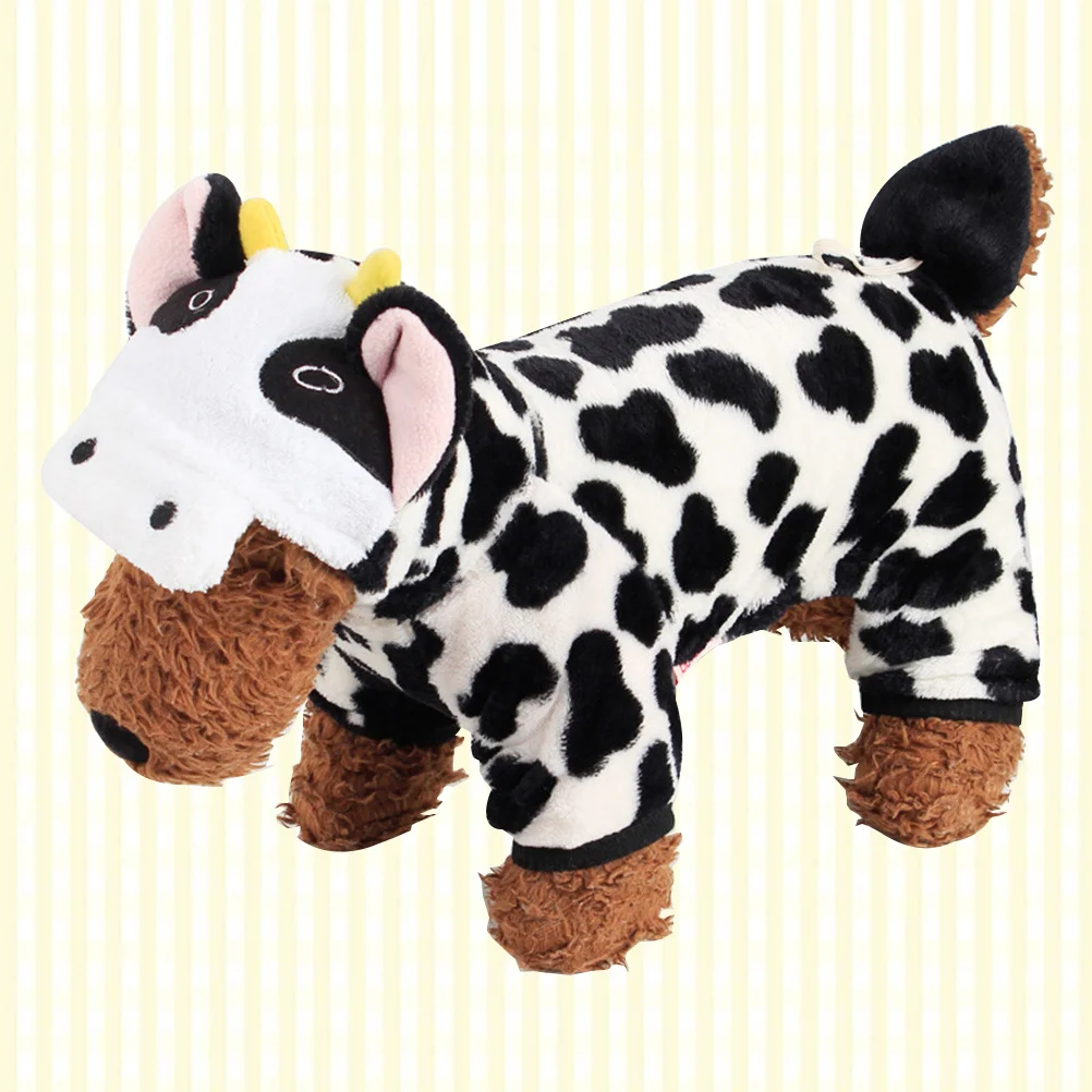 

Pet Jumpsuits Adorable Cow Costume with Snap Fasteners for Small Dog Xs Dog Cow Costume Puppy Clothing Hoodie Pet Jumpsuits