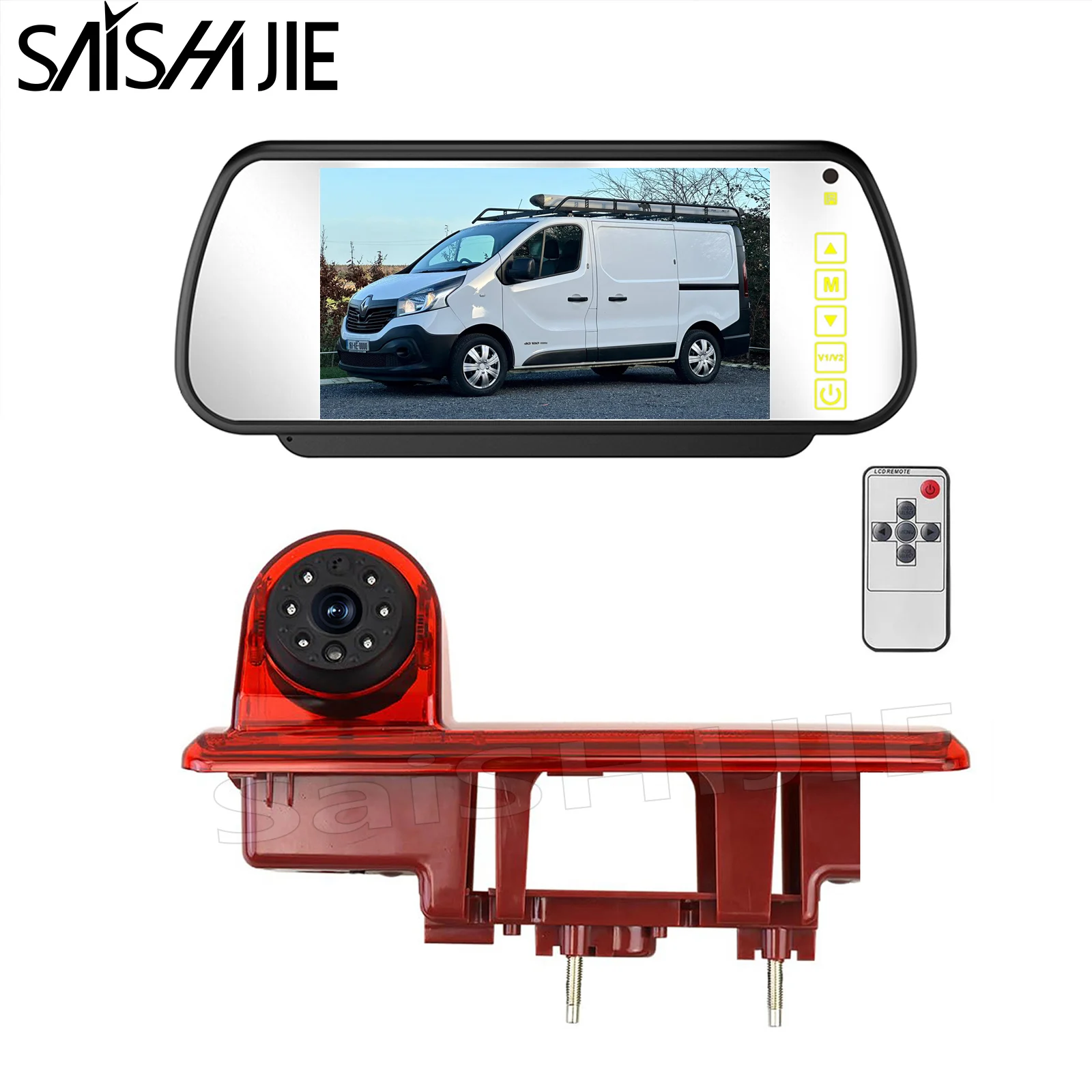 

3rd Brake Light Reversing Camera with 7''Monitor kit for Renault Traffic Vauxhall Vivaro (2014-Current) Backup Rear View Camera