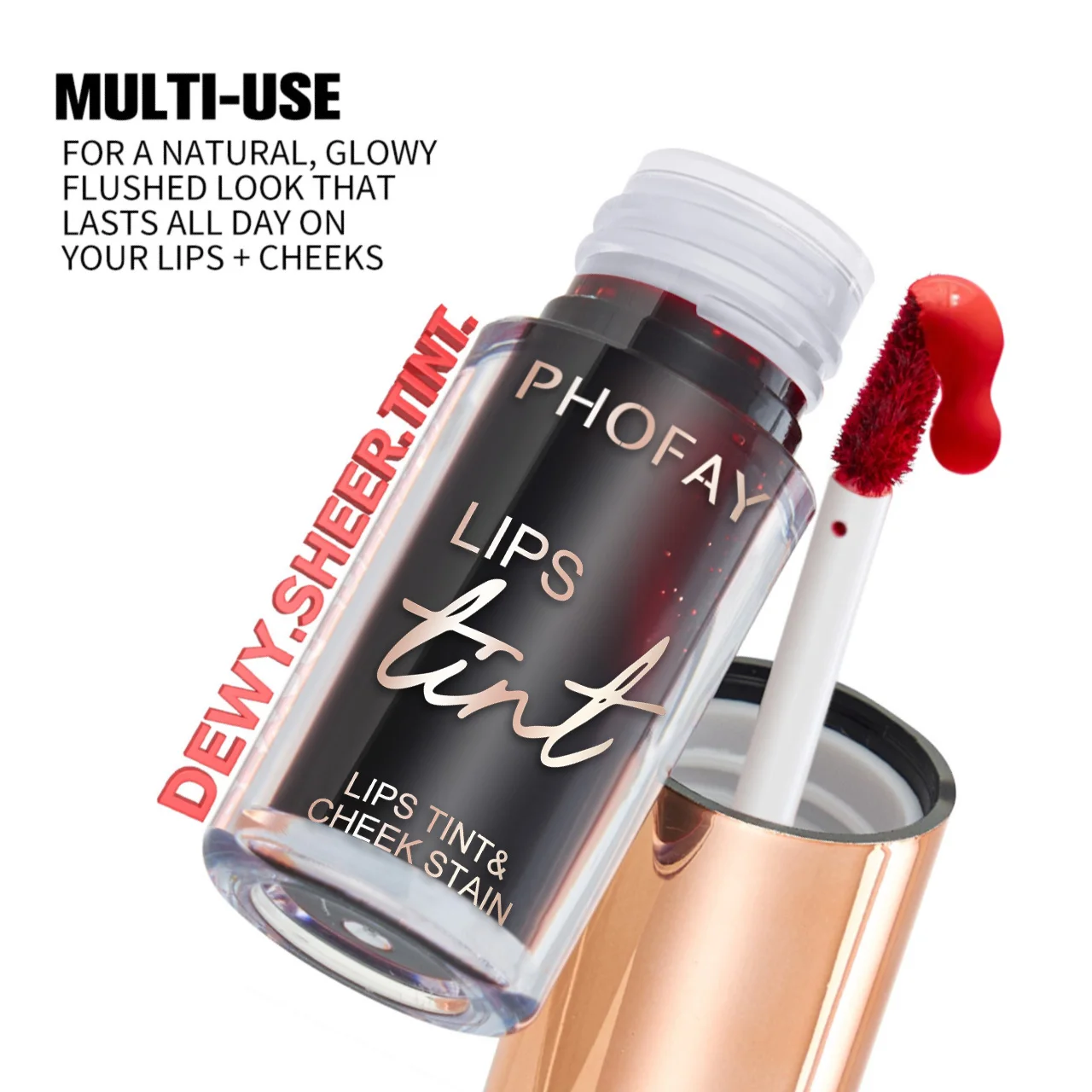 PHOFAY Lip Tint Langdurige Matte Lip Wang Tint Hydraterende 2-in-1 Lip en Blush Vlek Lichtgewicht Hydraterende Formule Dropship