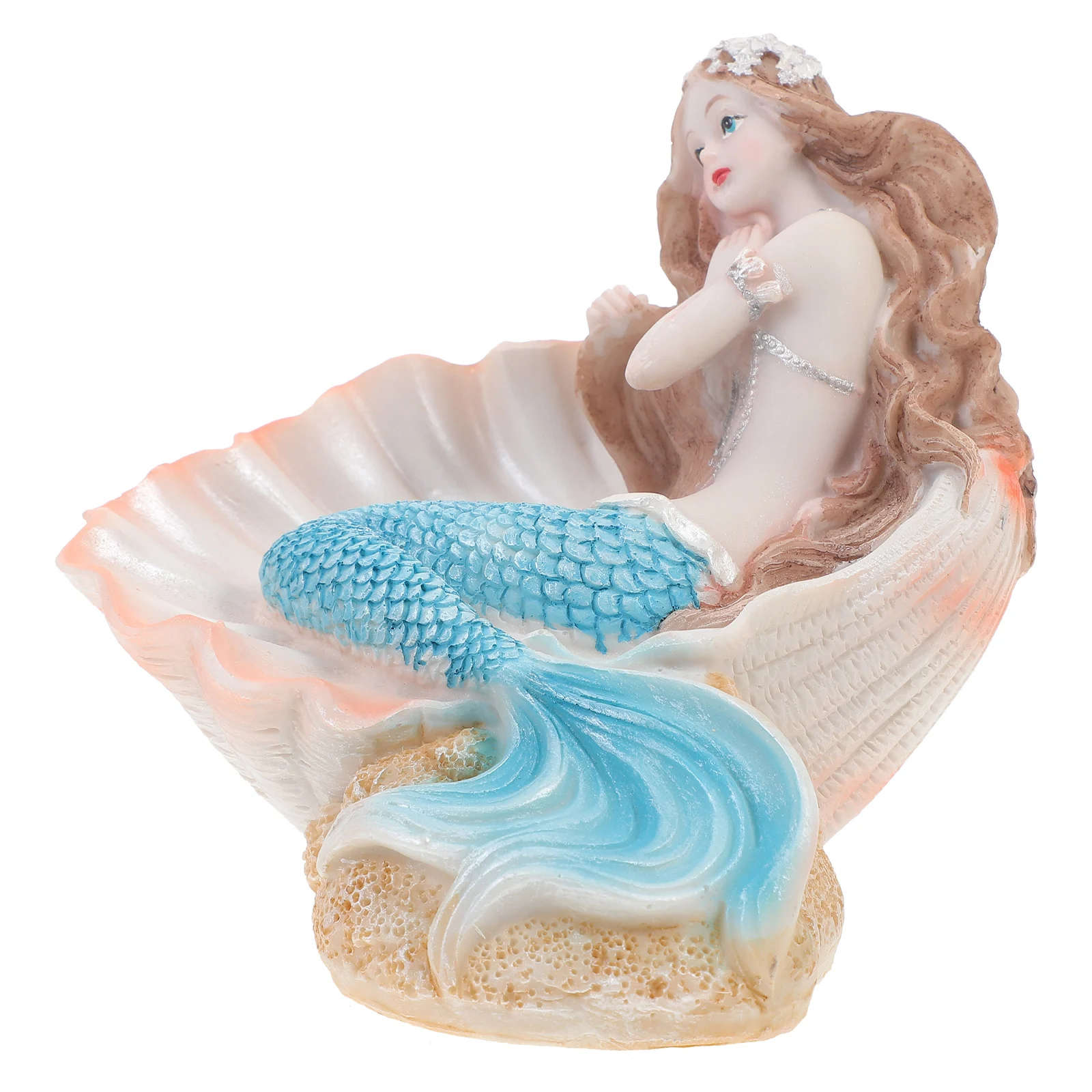 

Resin Mermaid Small Decoration Home Office Fish Tank Crafts Stable Mermaid Statue Design Non Fading Artistic Style