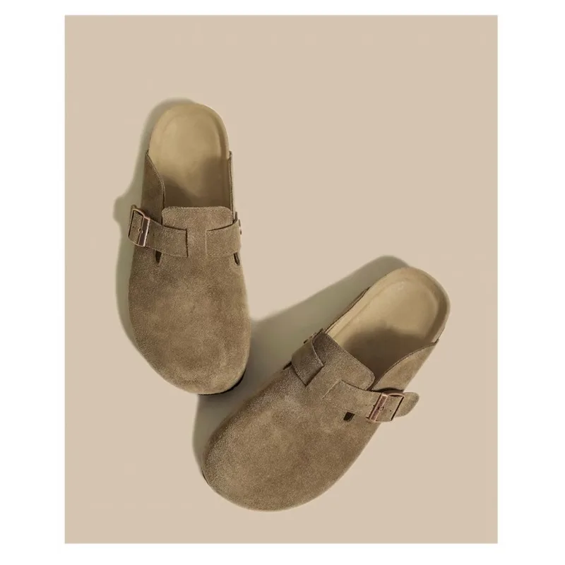 

Cork Suede Mules Slippers for Women Fashion Clogs Shoes Classic Cork Antislip Outdoor Slippers with Arch Support Slipper
