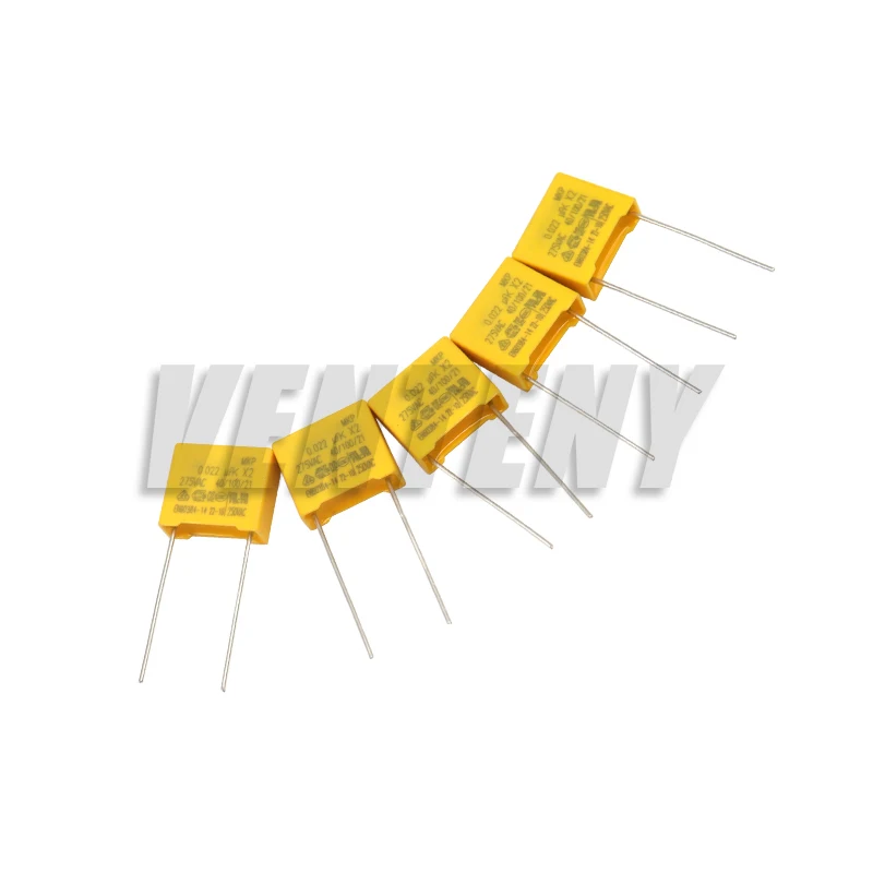 50pcs/Lot Polypropylene Film X2 Safety Capacitor Assorted Kit 275VAC 10Values Each 5pcs 1NF - 1UF