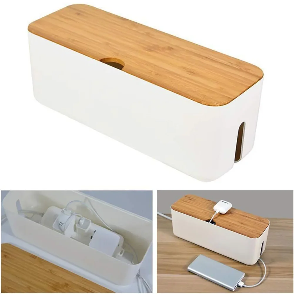 Cable Organizer Box for Extension Cord Power Stripe Surge Protector Wire Management Concealer Organizer Cover Hider for Desktop